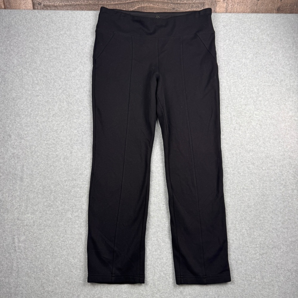 Ruby Ribbon Pants Womens Large Black Ponte Knit Lounge Casual Pull On Stretch